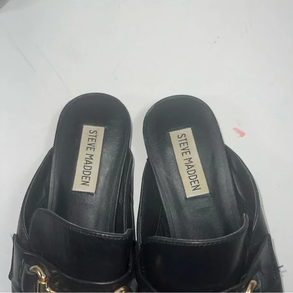 Steve Madden Kandi black leather loafer mules size 6 - Picture 4 of 9